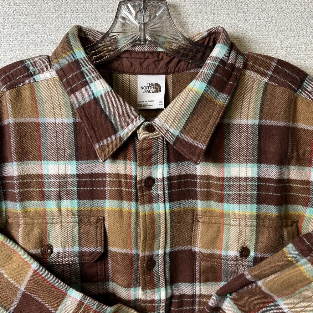 The‎ North Face Shirt Mens XXL Arroyo Long Sleeve Brown Plaid Button Up Flannel